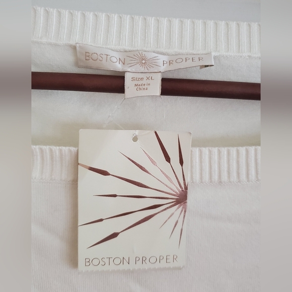 NWT Boston Proper Lace Panel Sweater white/black size XL - Picture 4 of 5